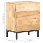 vidaXL Table de chevet 40x30x51 cm Bois de manguier solide