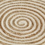vidaXL Tapis fait à la main Jute avec design de spirale Blanc 120 cm