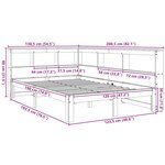 vidaXL Lit bibliothèque sans matelas cire marron 120x190cm pin massif