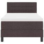 vidaXL Lit Box Spring avec Matelas & LED Marron Foncé 80x200 cm Tissu
