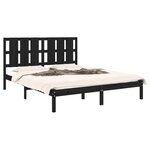vidaXL Cadre de lit sans matelas noir 150x200 cm bois massif