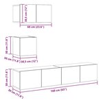 vidaXL Ensemble de meubles TV 4 Pièces Gris béton Bois d'ingénierie