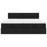 VidaXL Cadre de lit ottoman avec matelas noir 180x200cm tissu