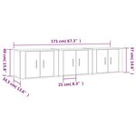 vidaXL Meubles TV muraux 3 Pièces sonoma gris 57x34 5x40 cm