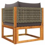 vidaXL Salon de jardin avec coussins 6 Pièces bois d'acacia solide