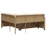 vidaXL Canapé de jardin avec table et coussins en forme de L beige