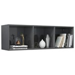 vidaXL Bibliothèque/Meuble TV Gris brillant Bois d’ingénierie