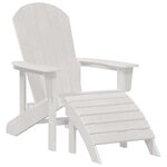 vidaXL Chaise Adirondack avec repose-pieds blanche en HDPE