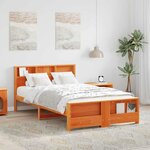 vidaXL Cadre de lit Marron cire 140 x 190 cm Bois massif en pin