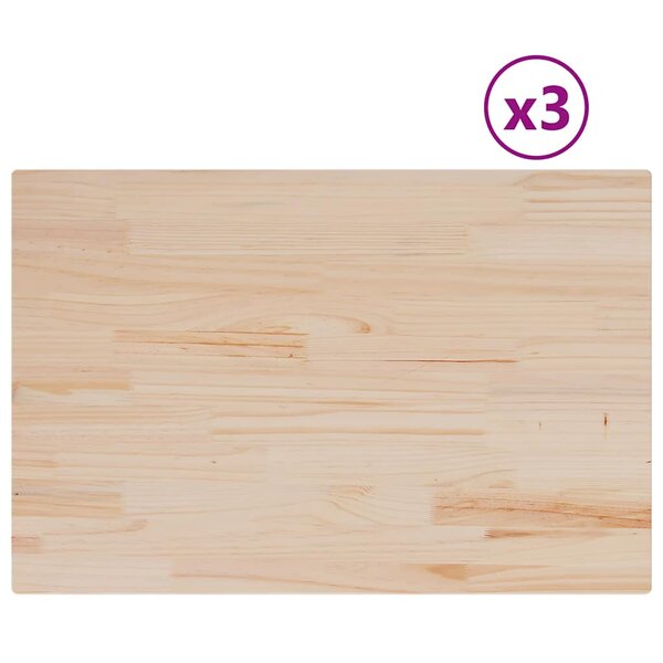 vidaXL Dessus de table 3 Pièces 80x53x2 5cm rectangulaire bois pin massif