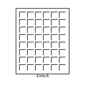 Médaillier MB 48 compartiments carrés jusqu'à 30 mm  teinte fumée.
