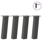 vidaXL Pieds de table basse 4 pièces Anthracite 42 cm Acier