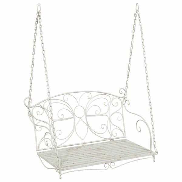 vidaXL Banc Balançoire Acier 105 5 x 61 x 56 cm Blanc antique