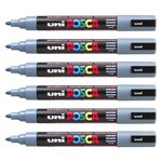 Marqueur pointe conique moyenne pc5m 1 8 - 2 5mm gris ardoise x 12 POSCA