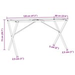 vidaXL Pieds de table à manger cadre en X 120x60x73 cm acier