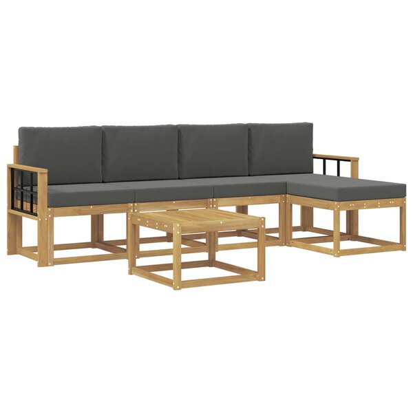 vidaXL Ensemble de canapés d'extérieur 6 pc Blanc et anthracite