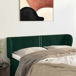 vidaXL Tête de lit avec oreilles Vert foncé 147x23x78/88 cm Velours