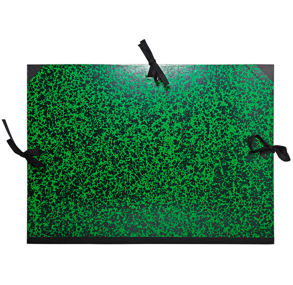 Carton à dessin Annonay avec 3 paires de cordons marbré vert 37x52cm EXACOMPTA