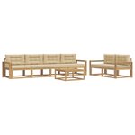 vidaXL Ensemble de canapés d'extérieur 6 pc Blanc et Beige