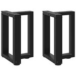 vidaXL Pieds de table basse en T  2 pièces  noir  28 x 25 x (42-43) cm  acier