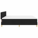 vidaXL Lit à ressorts avec matelas Noir 180 x 200 cm tissu