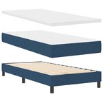 vidaXL Lit à ressorts avec matelas de - Bleu - 100 x 200 cm - Tissu