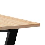 vidaXL Table à manger cadre en Y 70x70x75 cm bois de pin massif fonte