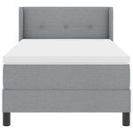 vidaXL Lit box spring avec matelas gris clair  90 x 200 cm  en tissu.