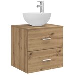 vidaXL Vanité de lavabo mural Chêne artisanal 49 5 x 41 x 64 5 cm