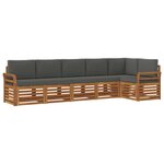 vidaXL Ensemble de canapés d'extérieur 6 pc Naturel et Anthracite