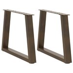 vidaXL Pieds de table basse en forme de V  2 pièces  acier naturel  60 x (42-43 3) cm