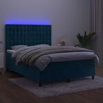 vidaXL Sommier à lattes de lit matelas et LED Bleu foncé 140x200 cm