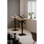 Table à manger seule QUADRATO - 4 personnes - Mélaminé chêne et noir - 70 x 75 x 70 cm