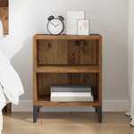 vidaXL cabinet de chevet Bois Vieilli 40x30x50 cm Bois d'ingénierie