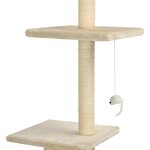 vidaXL Arbre à chat avec griffoirs en sisal 260 cm Beige