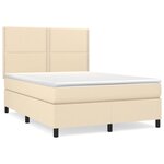 vidaXL Sommier à lattes de lit avec matelas Crème 140x200 cm Tissu