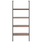 vidaXL Étagère inclinée à 4 niveaux Marron foncé et noir 64x35x152 5cm