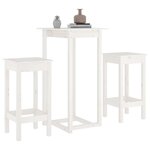 vidaXL Ensemble de bar 3 Pièces Blanc Bois de pin massif