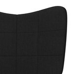 vidaXL Chaise à bascule avec tabouret Noir Tissu