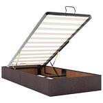 vidaXL Cadre de lit ottoman sans matelas marron foncé 100x200 cm tissu
