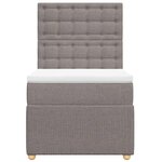 vidaXL Sommier à lattes de lit avec matelas Taupe 90x200 cm Tissu