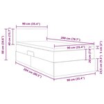 vidaXL Lit de rangement LED avec matelas Gris foncé 90 x 200 cm
