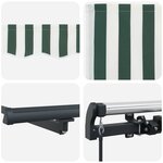 vidaXL Auvent Rétractable Vert et blanc 500 × 350 cm