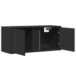vidaXL Meuble TV mural avec lumières LED noir 80x31x35 cm