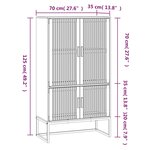 vidaXL Buffet haut blanc 70x35x125 cm bois d'ingénierie