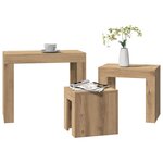 vidaXL Tables basses gigognes 3 Pièces chêne artisanal bois d'ingénierie