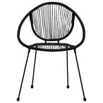 vidaXL Ensemble à dîner d'extérieur 3 Pièces Rotin PVC Noir