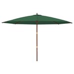 vidaXL Parasol de jardin avec mât en bois vert 400x273 cm