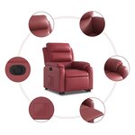 vidaXL Fauteuil inclinable électrique rouge bordeaux similicuir
