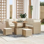 Ensemble de Canapé de Jardin 8 pièces avec coussins beige